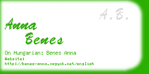 anna benes business card